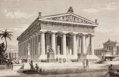Impressione artistica del Tempio di Poseidone, Paestum, da 